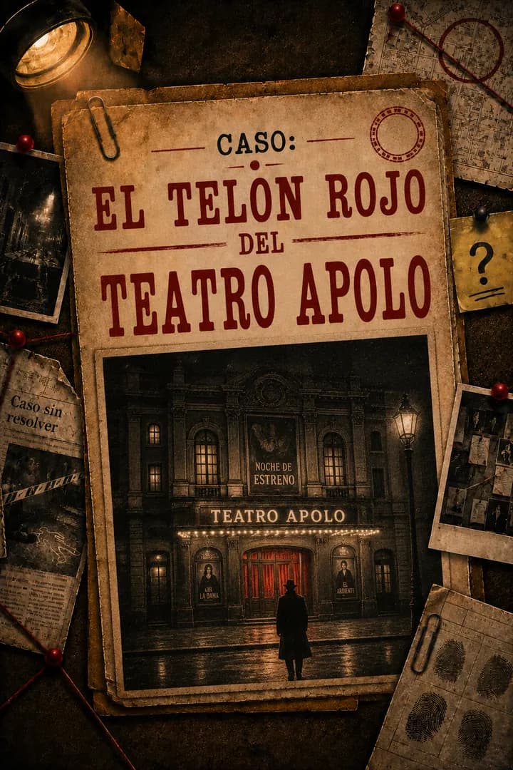 Cartel del caso: El telón rojo del Teatro Apolo